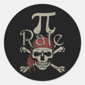 PI Rate 14 maart Pirate 3.14 Noodlijdende PI-rate Ronde Sticker (Voorkant)