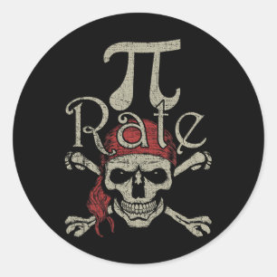 PI Rate 14 maart Pirate 3.14 Noodlijdende PI-rate Ronde Sticker