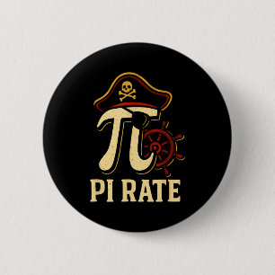 Pi Rate Grappige Wiskunde Piraat Pi Dag 3.14 Leraa Ronde Button 5,7 Cm