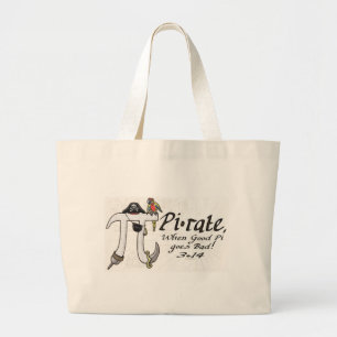 Pi rate Pirate Pi Day Shirten en Gifts Grote Tote Bag