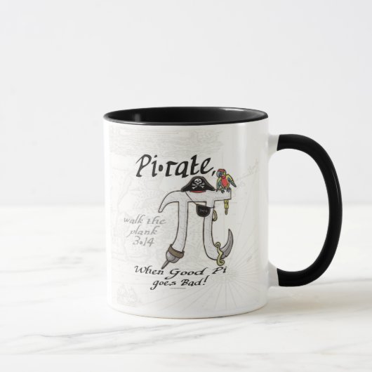 Pi rate Pirate Pi Day Shirten en Gifts Mok (Rechts)