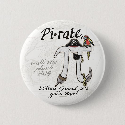 Pi rate Pirate Pi Day Shirten en Gifts Ronde Button 5,7 Cm (Voorkant)