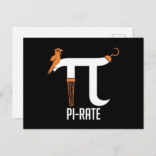 Pi-rate symbool briefkaart (Voorkant / Achterkant)