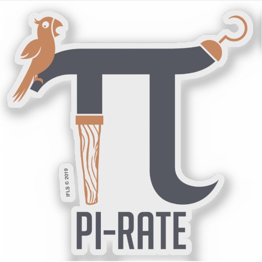Pi-rate symbool sticker (Voorkant)