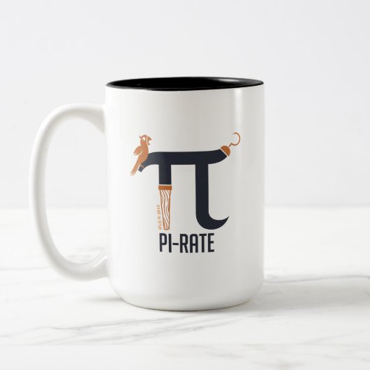 Pi-rate symbool tweekleurige koffiemok (Links)