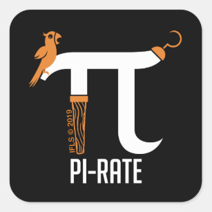 Pi-rate symbool vierkante sticker