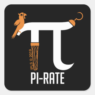 Pi-rate symbool vierkante sticker