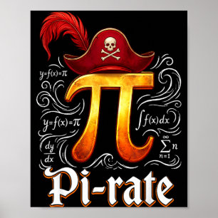Pi Rate Wetenschap Student Wiskunde Leraar Grappig Poster