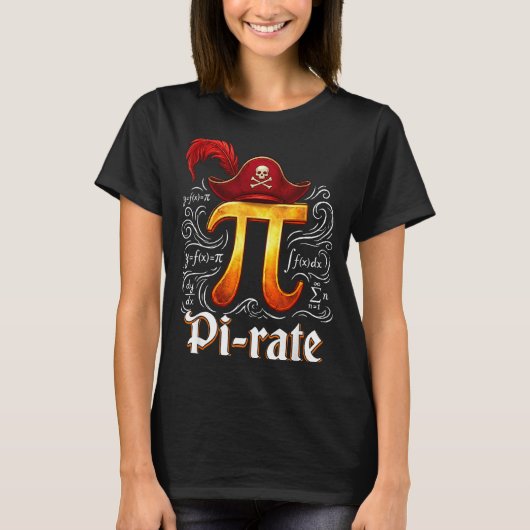 Pi Rate Wetenschap Student Wiskunde Leraar Grappig T-shirt (Voorkant)