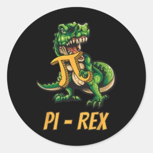 Pi-rex Tyrannosaurus Dinosaur Dino Pi-tag Wiskundi Ronde Sticker