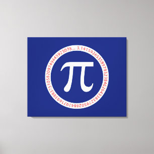 Pi Ring op Navy Blue Canvas Afdruk