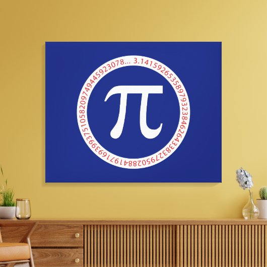Pi Ring op Navy Blue Canvas Afdruk (Insitu (Woonkamer))