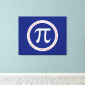 Pi Ring op Navy Blue Canvas Afdruk (Insitu (Houten vloer))