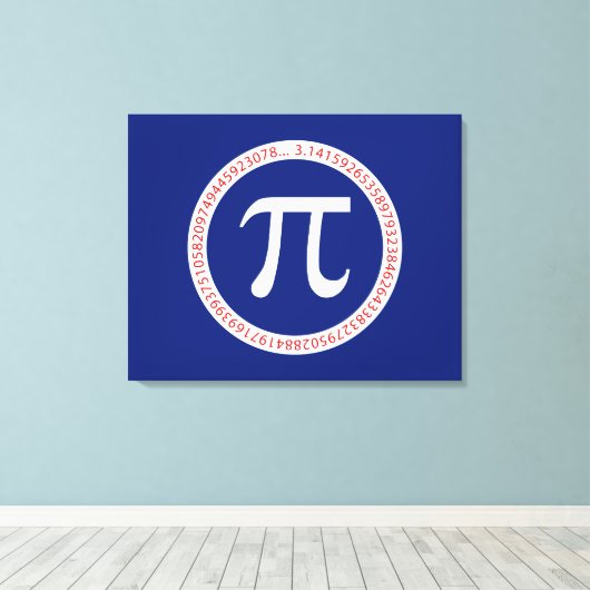 Pi Ring op Navy Blue Canvas Afdruk (Insitu (Houten vloer))
