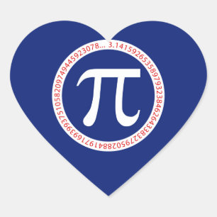 Pi Ring op Navy Blue Hart Sticker