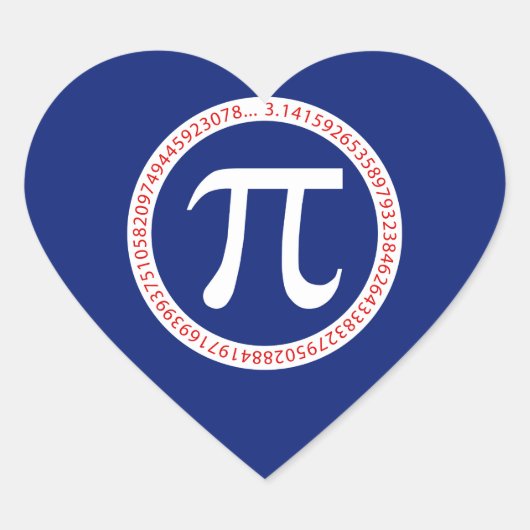 Pi Ring op Navy Blue Hart Sticker (Voorkant)