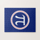 Pi Ring op Navy Blue Legpuzzel (Horizontaal)