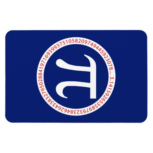 Pi Ring op Navy Blue Magneet (Horizontaal)