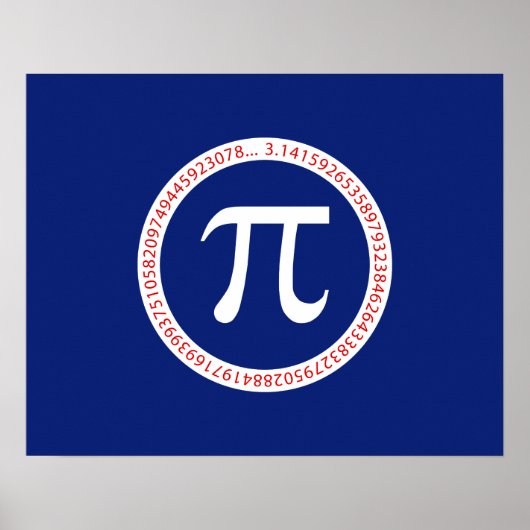 Pi Ring op Navy Blue Poster (Voorkant)