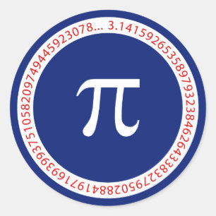 Pi Ring op Navy Blue Ronde Sticker