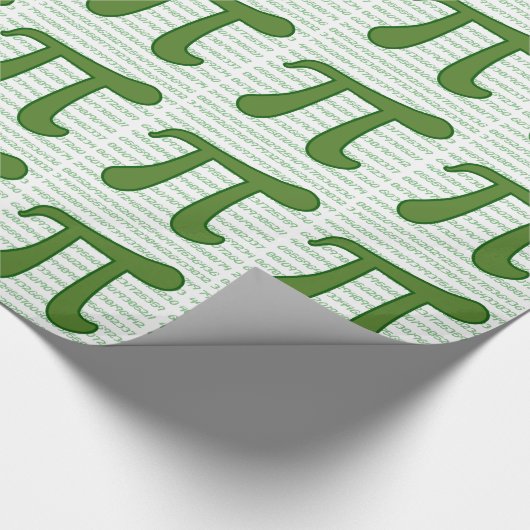 Pi Sequence Wiskunde Geek Green Cadeaupapier (Hoek)