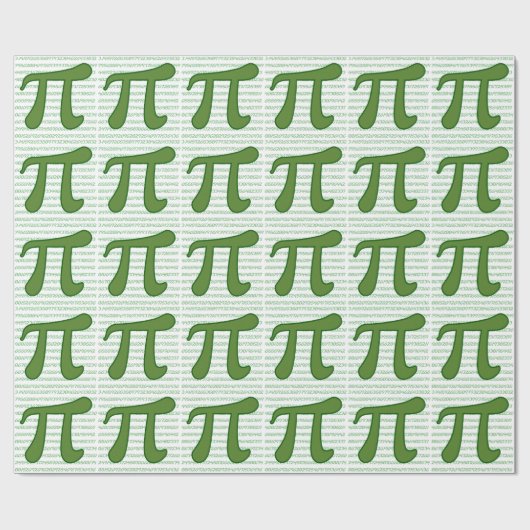 Pi Sequence Wiskunde Geek Green Cadeaupapier (Vlak)