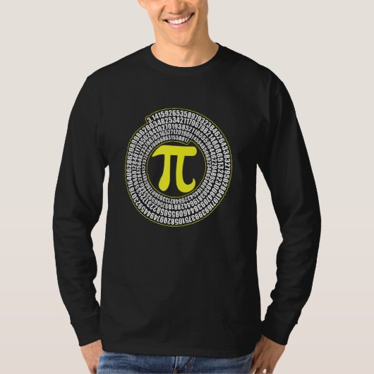 Pi Spiral Symbool Wiskunde Ondefinitief Irrationee T-shirt (Voorkant)