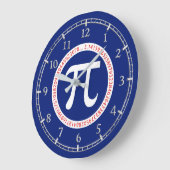 Pi Symbol in Circle on Navy Blue Dial Grote Klok (Hoek)