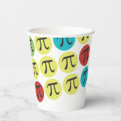 Pi-symbolen kleurrijke mod-papierbekertjes papieren bekers (Achterkant)