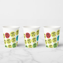Pi-symbolen kleurrijke mod-papierbekertjes