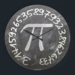 Pi symbolisch mathematic grote klok<br><div class="desc">Features hebben een symbol and numbers. We hebben een chalkboard.</div>