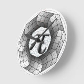 Pi-symbool π optische illusieklok voor Wiskunde-li Ronde Klok (Hoek)