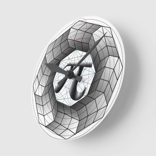 Pi-symbool π optische illusieklok voor Wiskunde-li Ronde Klok (Hoek)