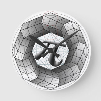 Pi-symbool π optische illusieklok voor Wiskunde-li Ronde Klok