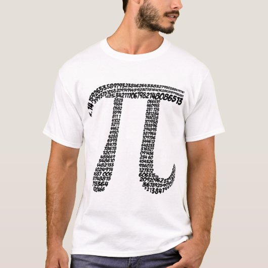 Pi-symbool 3.14 - 400 decimale waarden t-shirt (Voorkant)