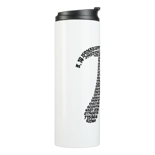 Pi-symbool 3.14 - 400 decimale waarden thermosbeker (Gedraaid links)