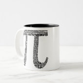 Pi-symbool 3.14 - 400 decimale waarden tweekleurige koffiemok (Voorkant links)
