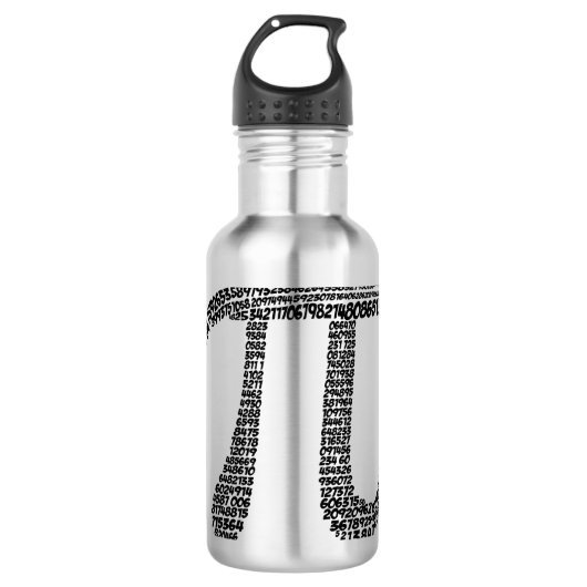 Pi-symbool 3.14 - 400 decimale waarden waterfles (Voorkant)