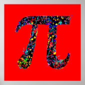Pi Symbool Action Painting Splatter Poster (Voorkant)