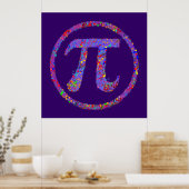 Pi Symbool Action Painting Splatter Poster (Keuken)