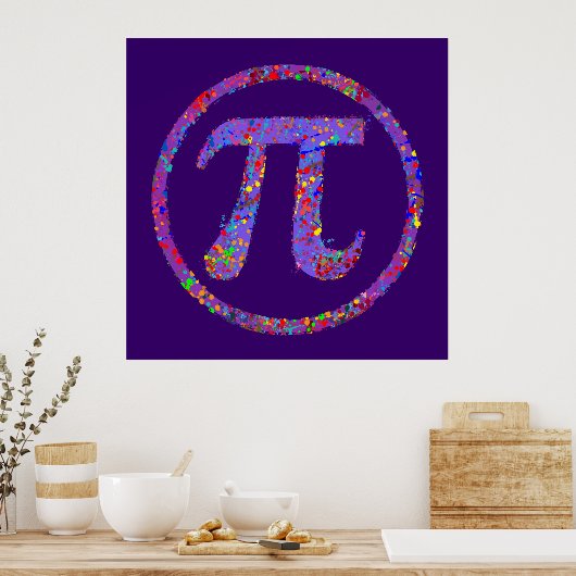 Pi Symbool Action Painting Splatter Poster (Keuken)
