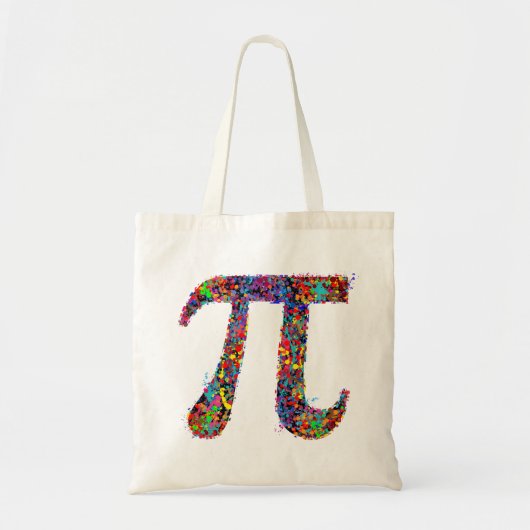 Pi Symbool Action Painting Splatter Tote Bag (Voorkant)
