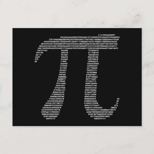 Pi-symbool Briefkaart (Voorkant)