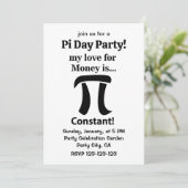 Pi Symbool Grappig Mijn liefde voor geld is Pi Sym Kaart (Staand voorkant)