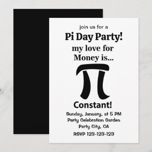 Pi Symbool Grappig Mijn liefde voor geld is Pi Sym Kaart