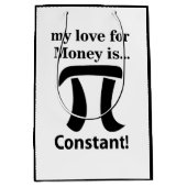 Pi Symbool Grappig Mijn liefde voor geld is Pi Sym Medium Cadeauzakje (Voorkant)