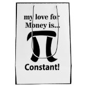 Pi Symbool Grappig Mijn liefde voor geld is Pi Sym Medium Cadeauzakje (Achterkant)