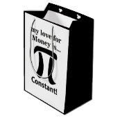 Pi Symbool Grappig Mijn liefde voor geld is Pi Sym Medium Cadeauzakje (Achterkant Gekanteld)