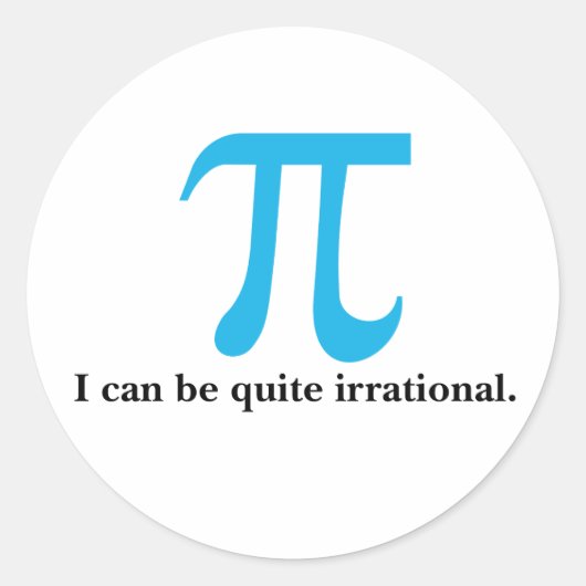 Pi Symbool, ik kan Irrationele Stickers zijn (Voorkant)