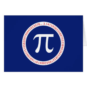 Pi-symbool in cirkel op marineblauw